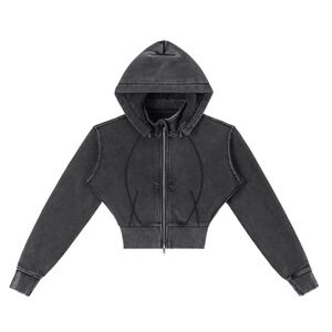 Baba Boss Vintage Washed Cropped Fleece Hoodie